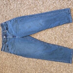 American Eagle Stretch Mom Jean Classic Wash Blue Denim Jeans Pants sz 10 SHORT